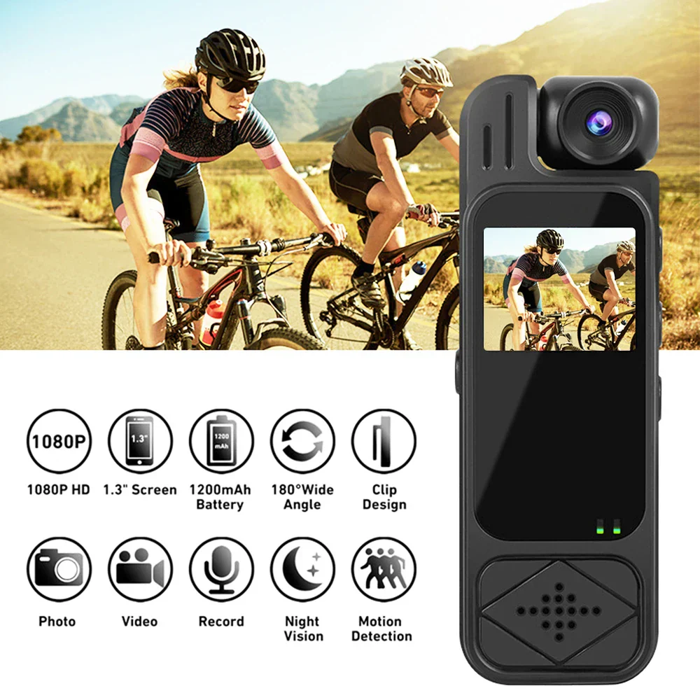Body Camera 1.3 Inch Screen Mini Camcorder 1080P HD Infrared Night Vision Portable Video Recorder TikTok Viral 2025 Gift - Image 3