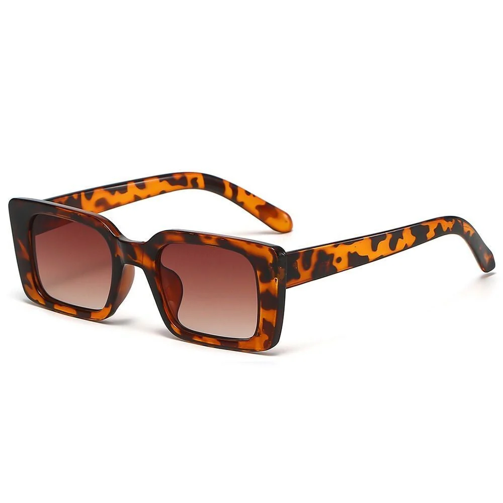 Bold women's retro sunglasses – rectangular design, leopard pattern, for summer 2025 - Image 6