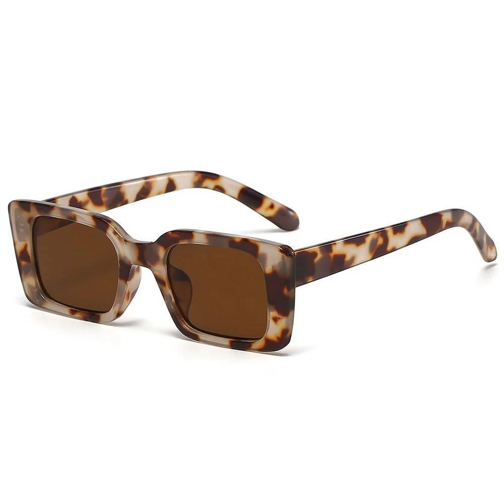 Bold women's retro sunglasses – rectangular design, leopard pattern, for summer 2025 - Image 8