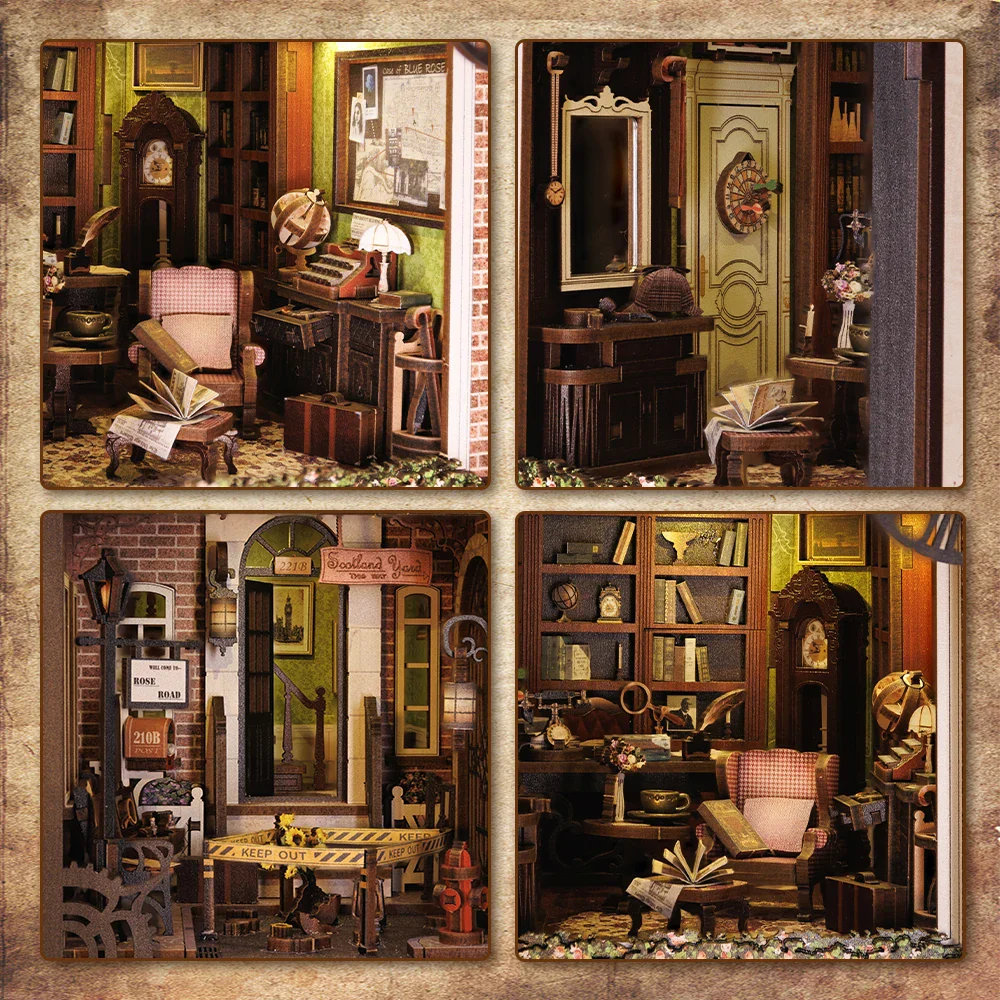 Book Nook 3D Puzzle Doll House Kit with Touch Light - Image 5