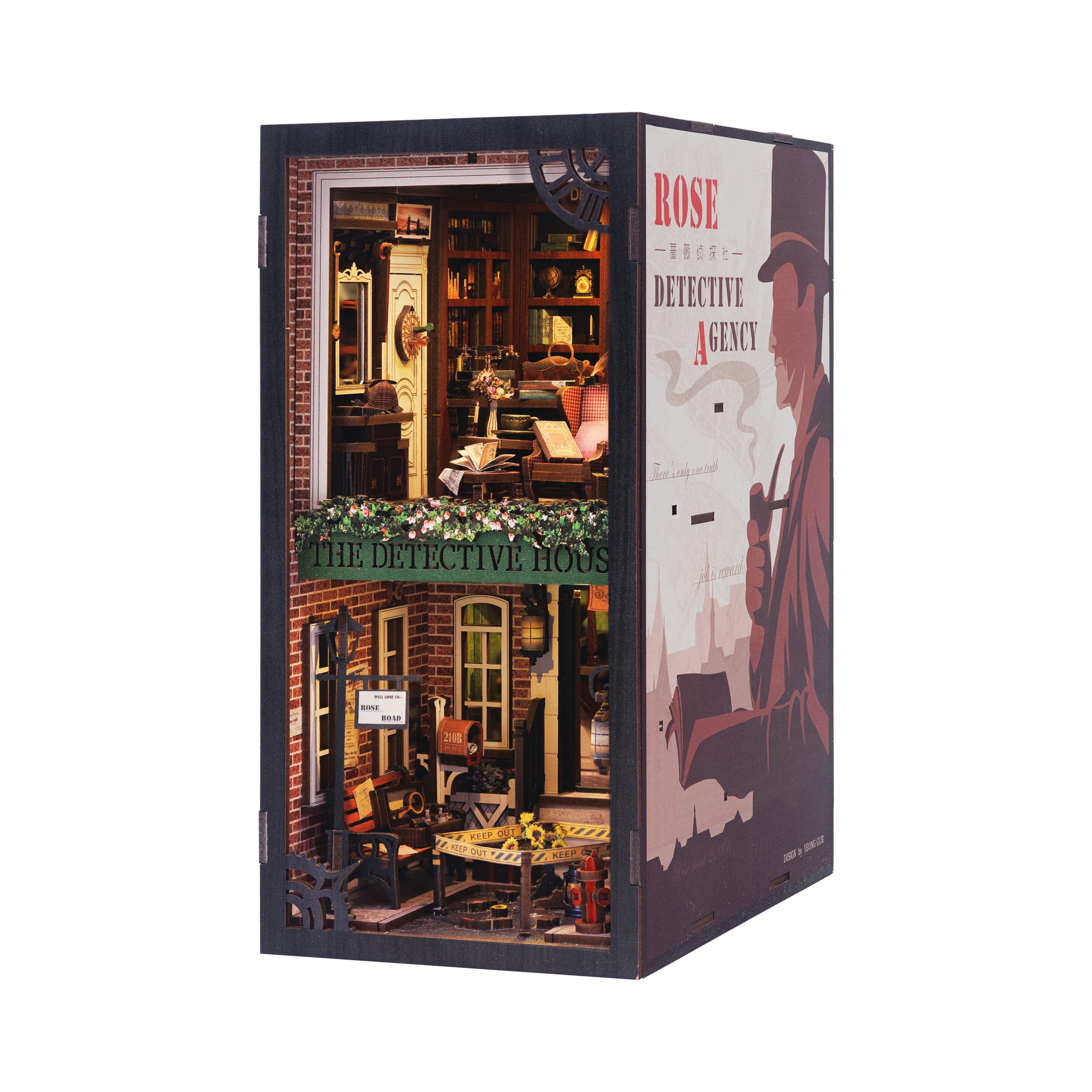 Book Nook 3D Puzzle Doll House Kit with Touch Light - Image 7