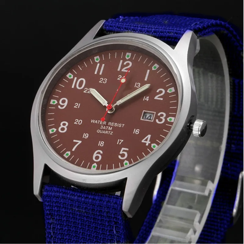 Quartz Field Watch Nylon Strap Military Style Date Luminous - Image 25