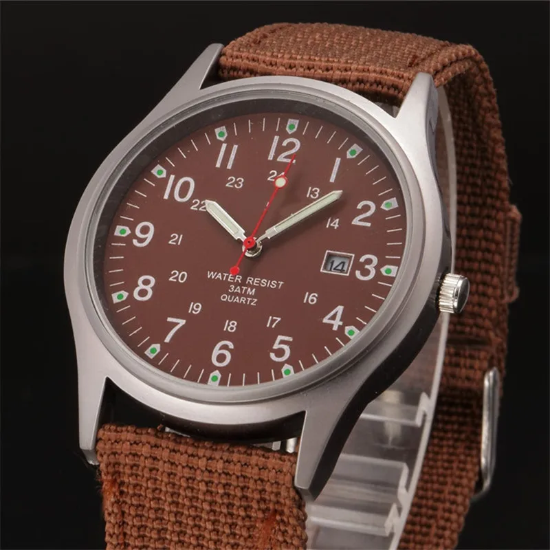 Quartz Field Watch Nylon Strap Military Style Date Luminous - Image 26