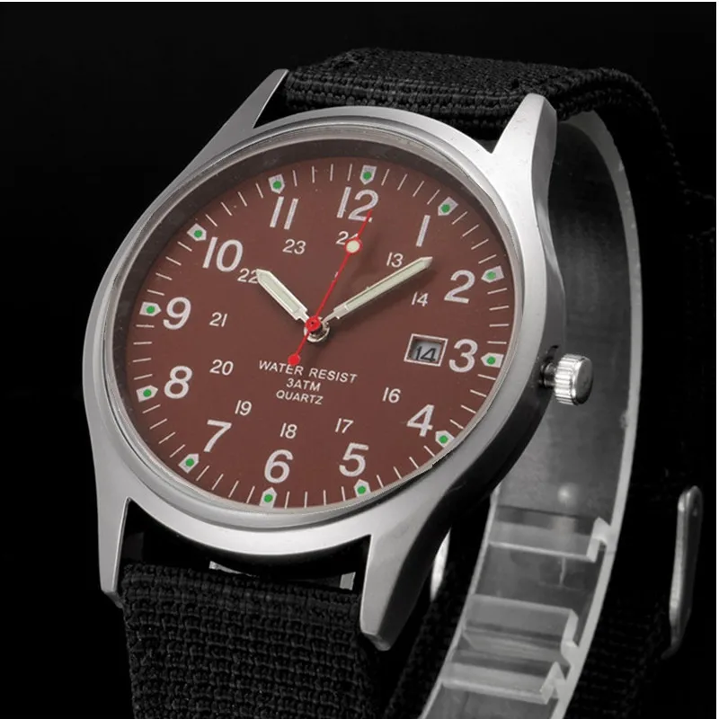 Quartz Field Watch Nylon Strap Military Style Date Luminous - Image 27