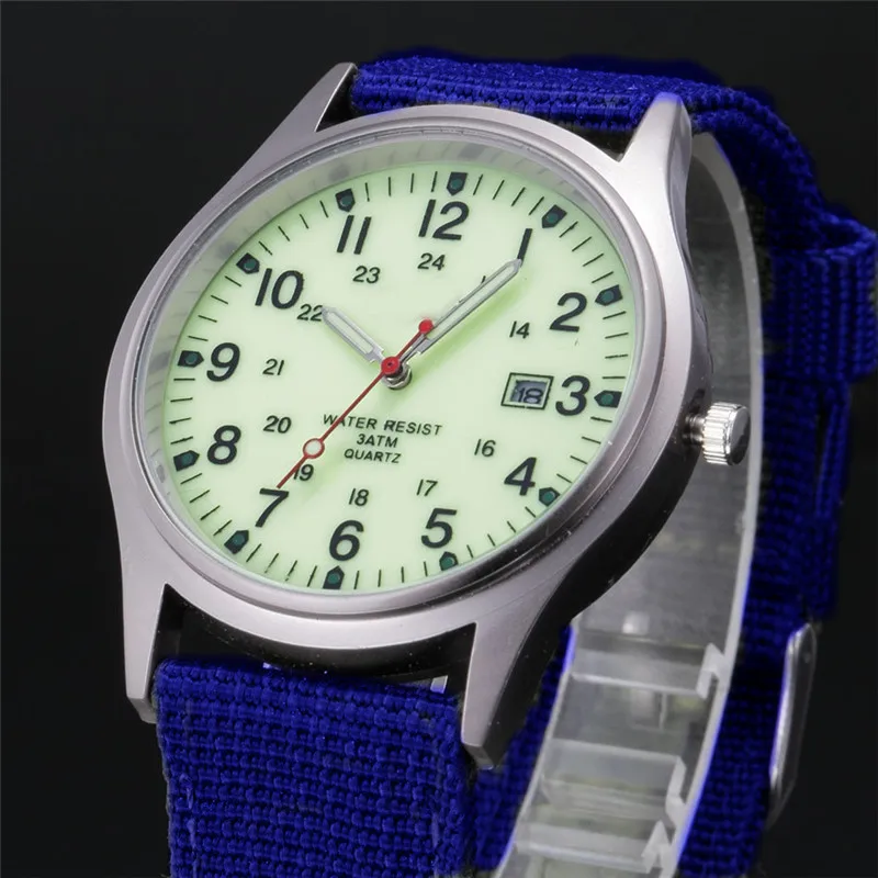 Quartz Field Watch Nylon Strap Military Style Date Luminous - Image 28