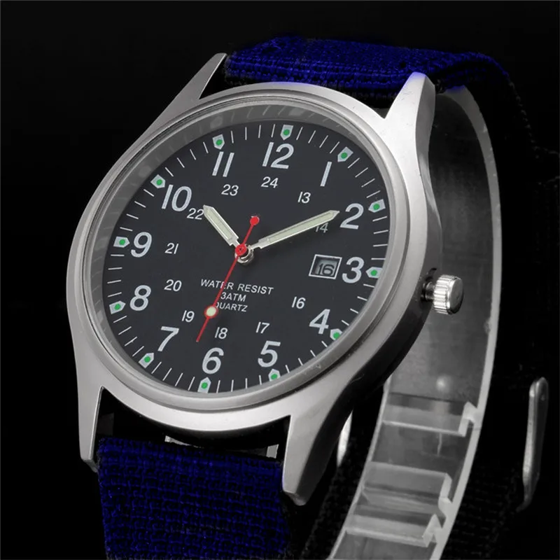 Quartz Field Watch Nylon Strap Military Style Date Luminous - Image 29