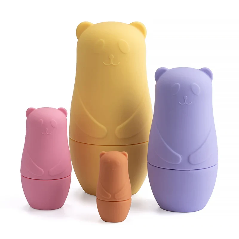 BPA-Free Silicone Stacking Blocks Nesting Doll Toy Set for Educational Play and Motor Skill Development - Image 9
