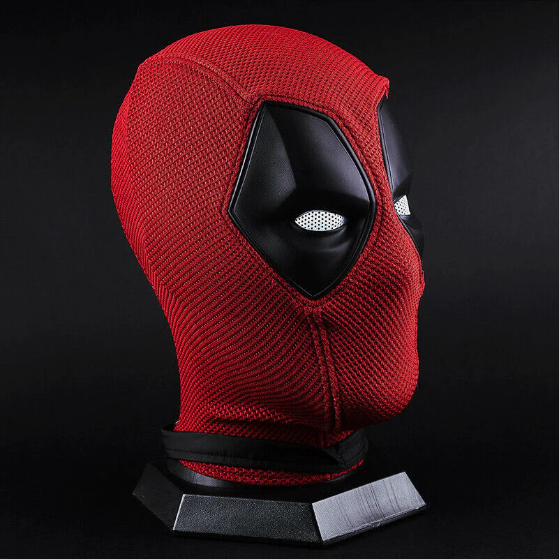Breathable Deadpool Full Head Cosplay Mask for Adults - 2025 Halloween Costume Accessory, Red and Black Latex Design - Image 3