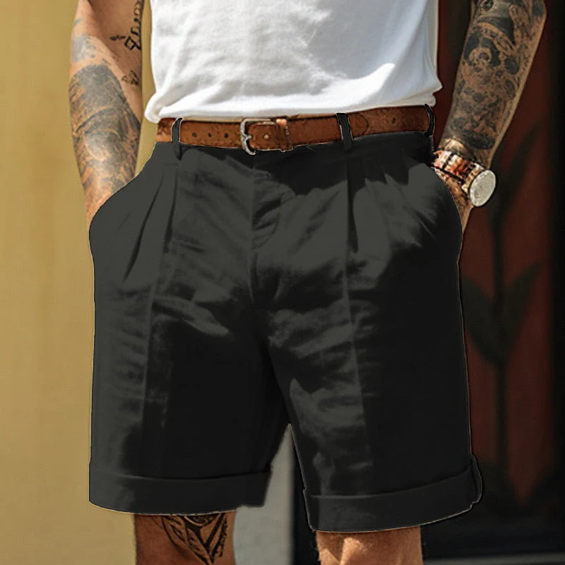 Breathable Linen Cotton Men's Shorts for Summer - Classic Design, Comfortable Fit, Multiple Sizes Available - Image 8