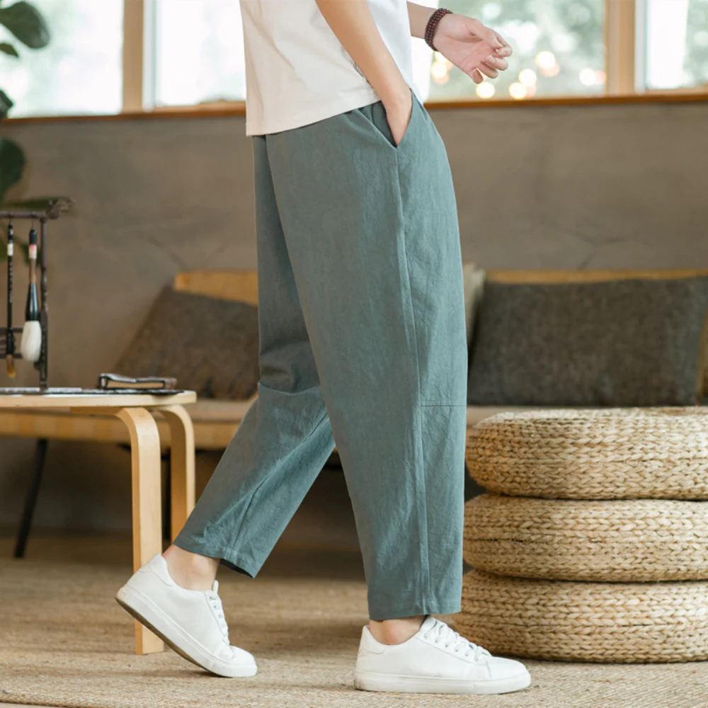 Breathable Loose Fit Men's Joggers, Stylish Cotton Athletic Pants for Sports and Casual Wear