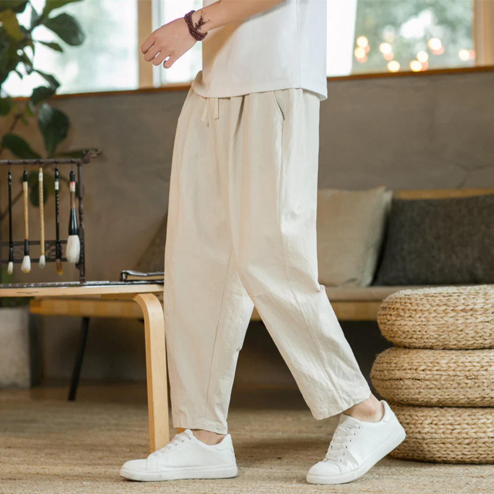 Breathable Loose Fit Men's Joggers, Stylish Cotton Athletic Pants for Sports and Casual Wear - Image 2