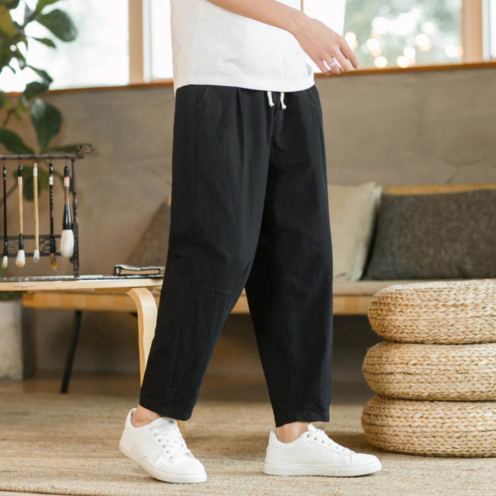 Breathable Loose Fit Men's Joggers, Stylish Cotton Athletic Pants for Sports and Casual Wear - Image 8