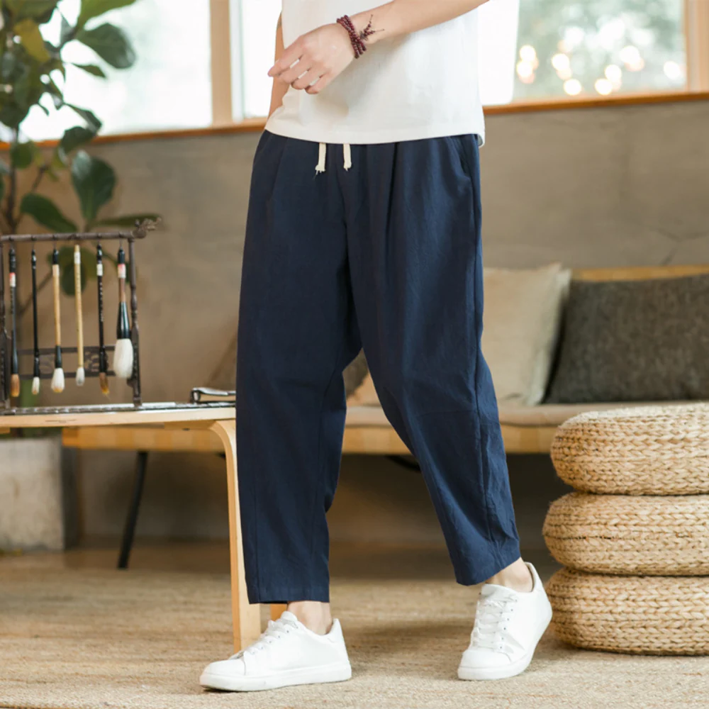 Breathable Loose Fit Men's Joggers, Stylish Cotton Athletic Pants for Sports and Casual Wear - Image 9