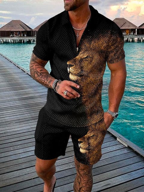 Breathable men's casual set – colorful print, comfortable, for everyday wear - Image 2