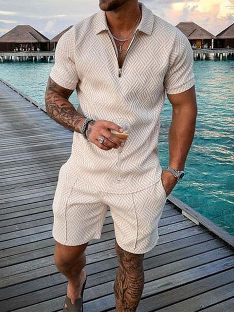 Breathable men's casual set – colorful print, comfortable, for everyday wear - Image 3