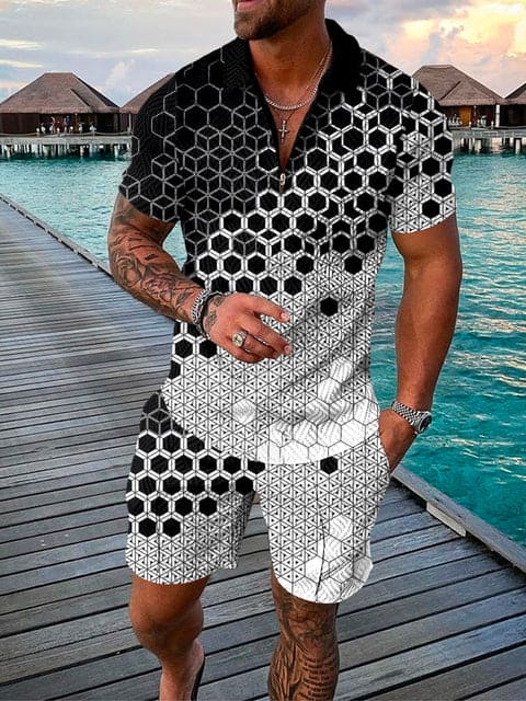 Breathable men's casual set – colorful print, comfortable, for everyday wear - Image 6