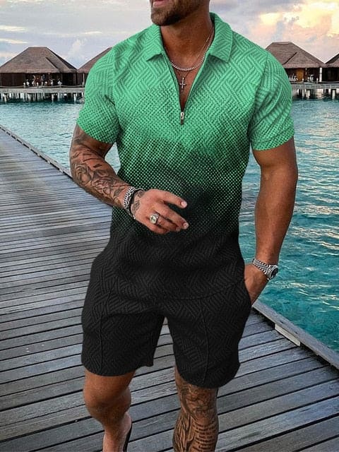 Breathable men's casual set – colorful print, comfortable, for everyday wear - Image 8