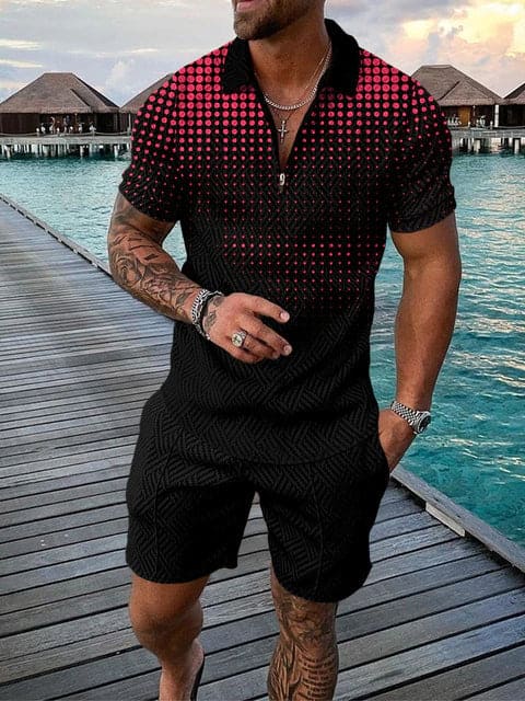 Breathable men's casual set – colorful print, comfortable, for everyday wear - Image 9