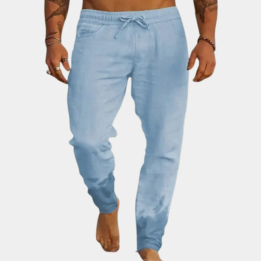 Breathable men's casual trousers – relaxed fit, linen, for summer - Image 5