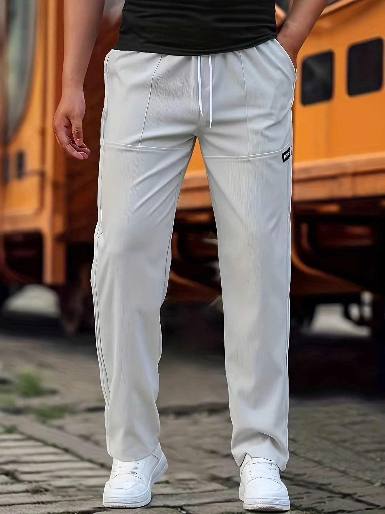 Breathable men's joggers – classic fit, cotton blend, for everyday wear - Image 8