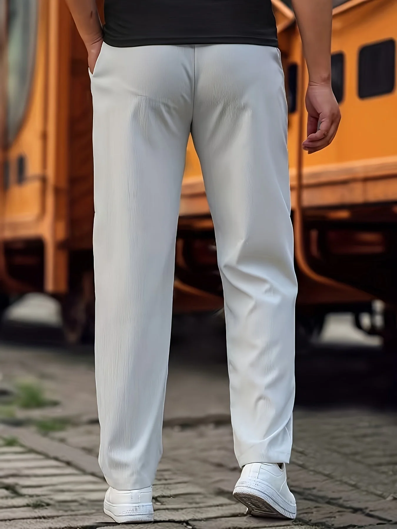 Breathable men's joggers – classic fit, cotton blend, for everyday wear - Image 9