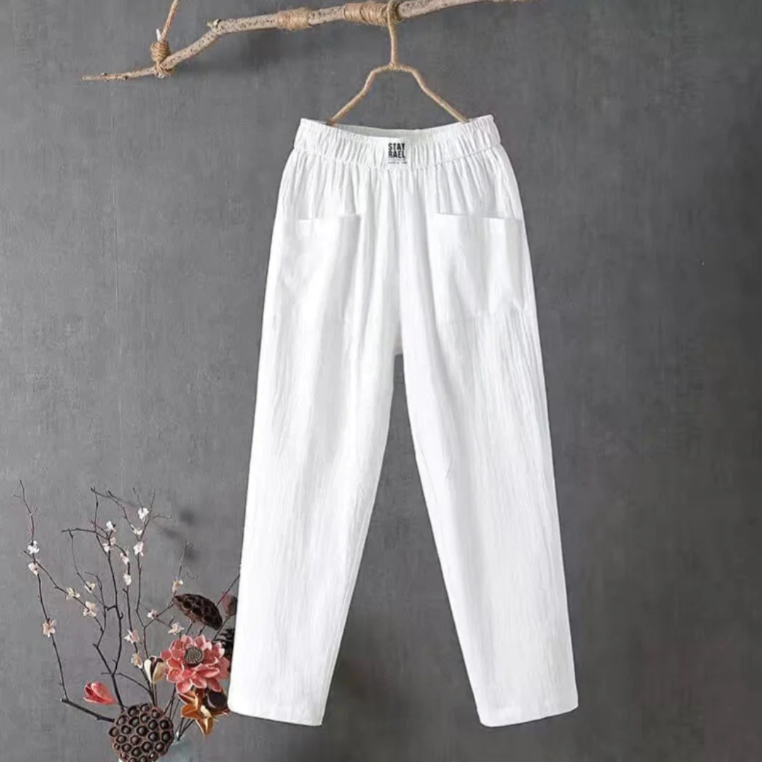 Breathable men's linen pants – elastic waistband, durable fabric, for everyday wear - Image 6