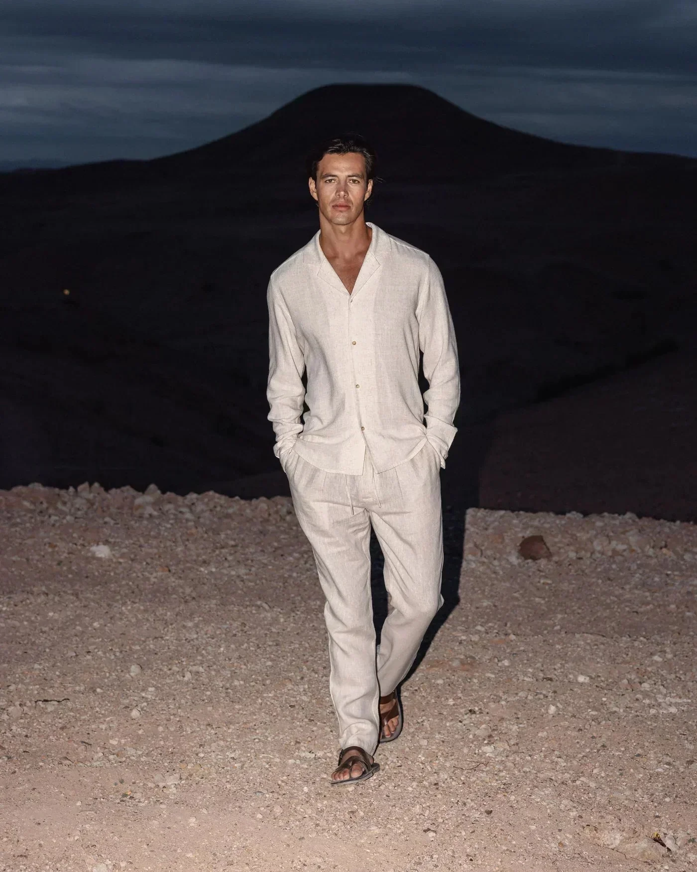 Breathable men's linen set – classic Cuban collar, premium material, for summer occasions - Image 4