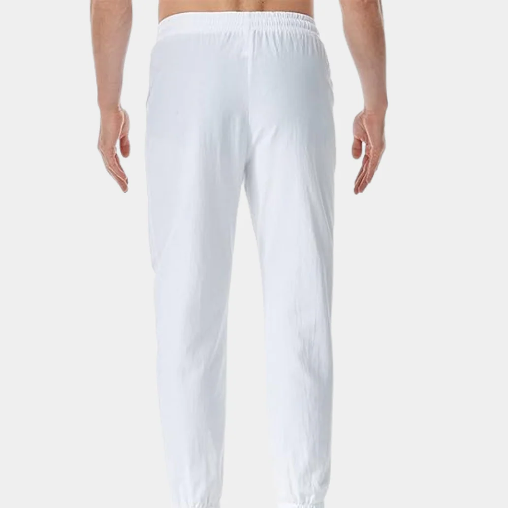 Breathable men's linen trousers – relaxed fit, lightweight fabric, for casual outings - Image 2