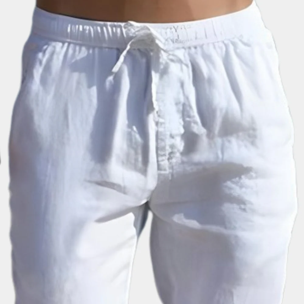 Breathable men's linen trousers – relaxed fit, lightweight fabric, for casual outings - Image 3