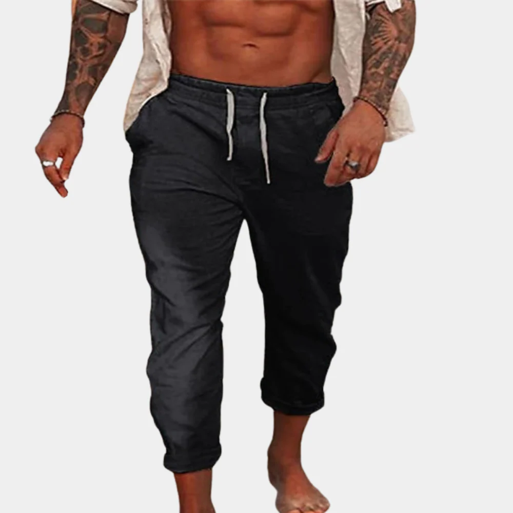 Breathable men's linen trousers – relaxed fit, lightweight fabric, for casual outings - Image 4