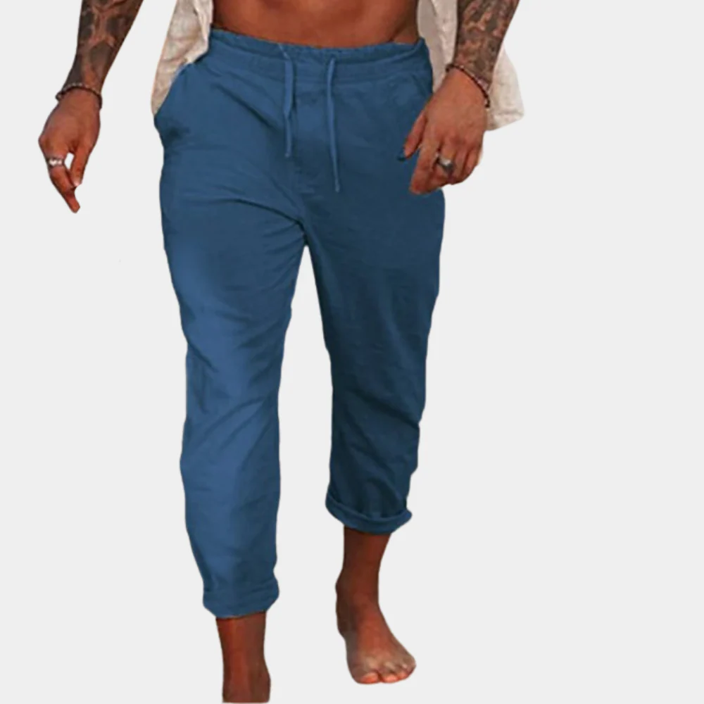 Breathable men's linen trousers – relaxed fit, lightweight fabric, for casual outings - Image 5