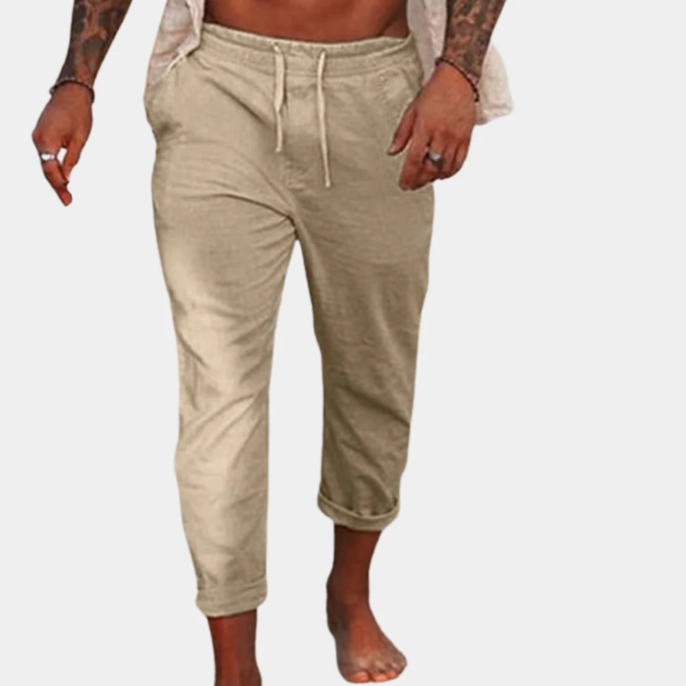 Breathable men's linen trousers – relaxed fit, lightweight fabric, for casual outings - Image 7