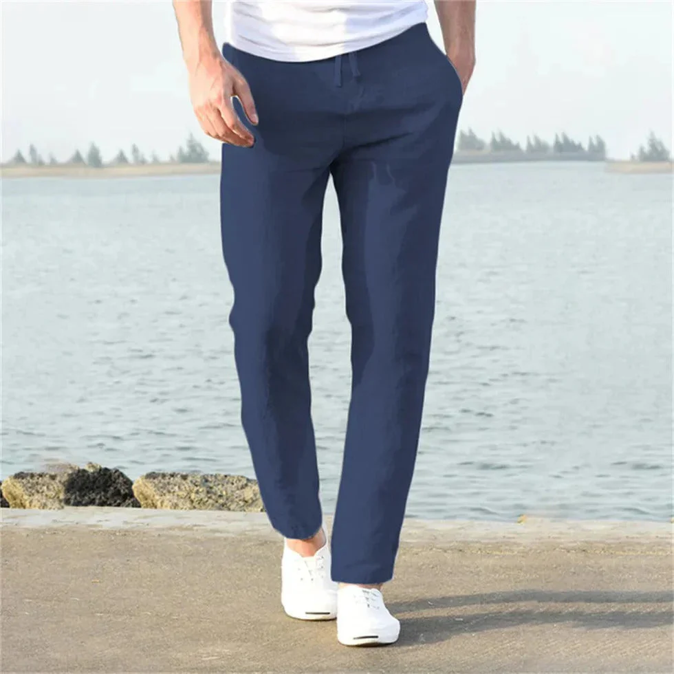 Breathable men's luxury linen pants – modern fit, cotton blend, for casual or semi-formal occasions - Image 4