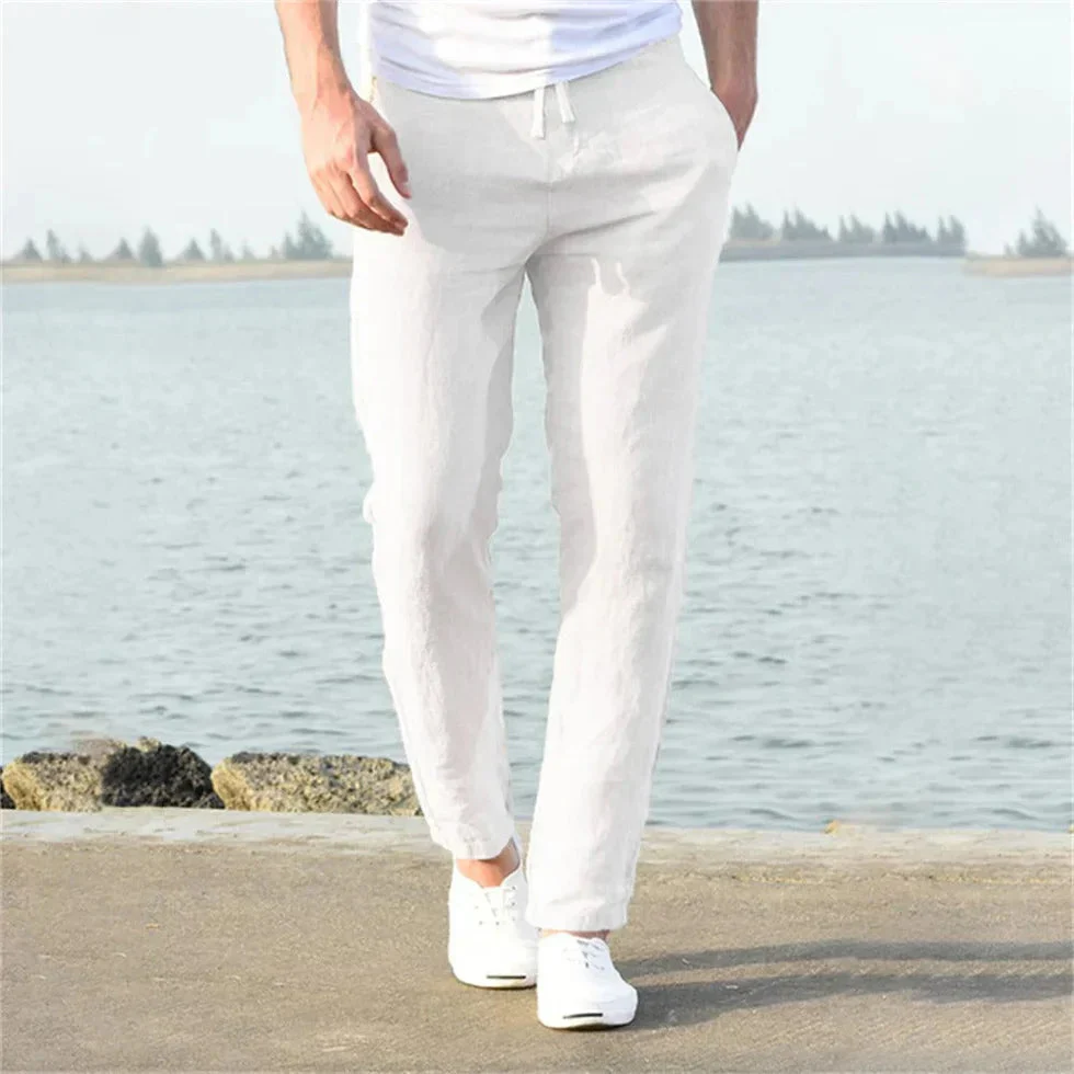 Breathable men's luxury linen pants – modern fit, cotton blend, for casual or semi-formal occasions - Image 5