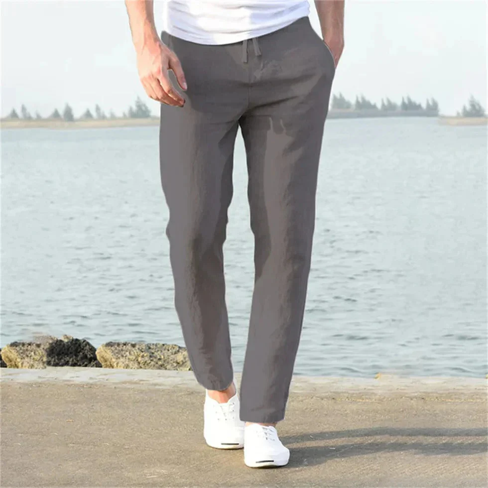 Breathable men's luxury linen pants – modern fit, cotton blend, for casual or semi-formal occasions - Image 6
