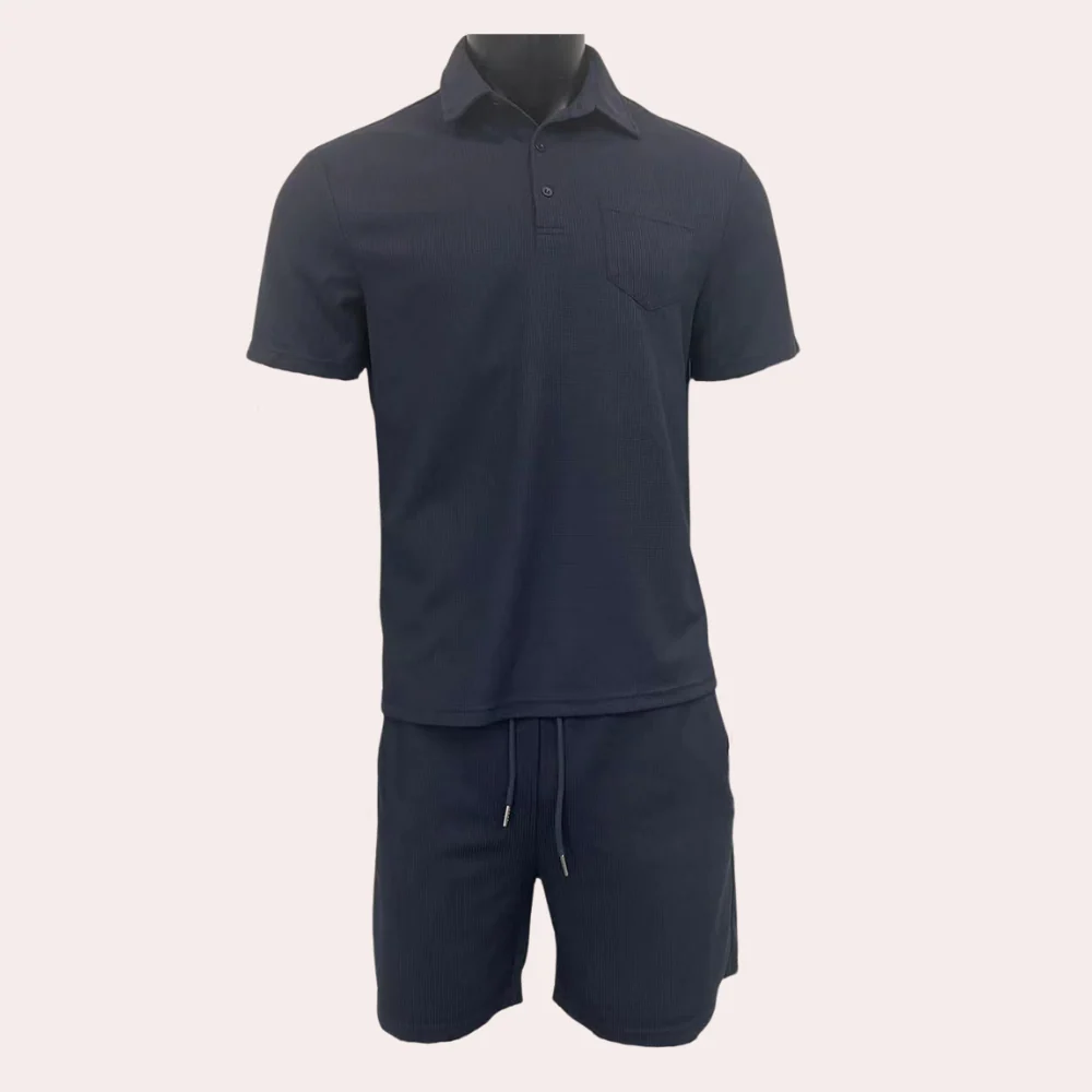 Breathable men's polo set – short sleeve, high-quality fabric, for casual wear - Image 3