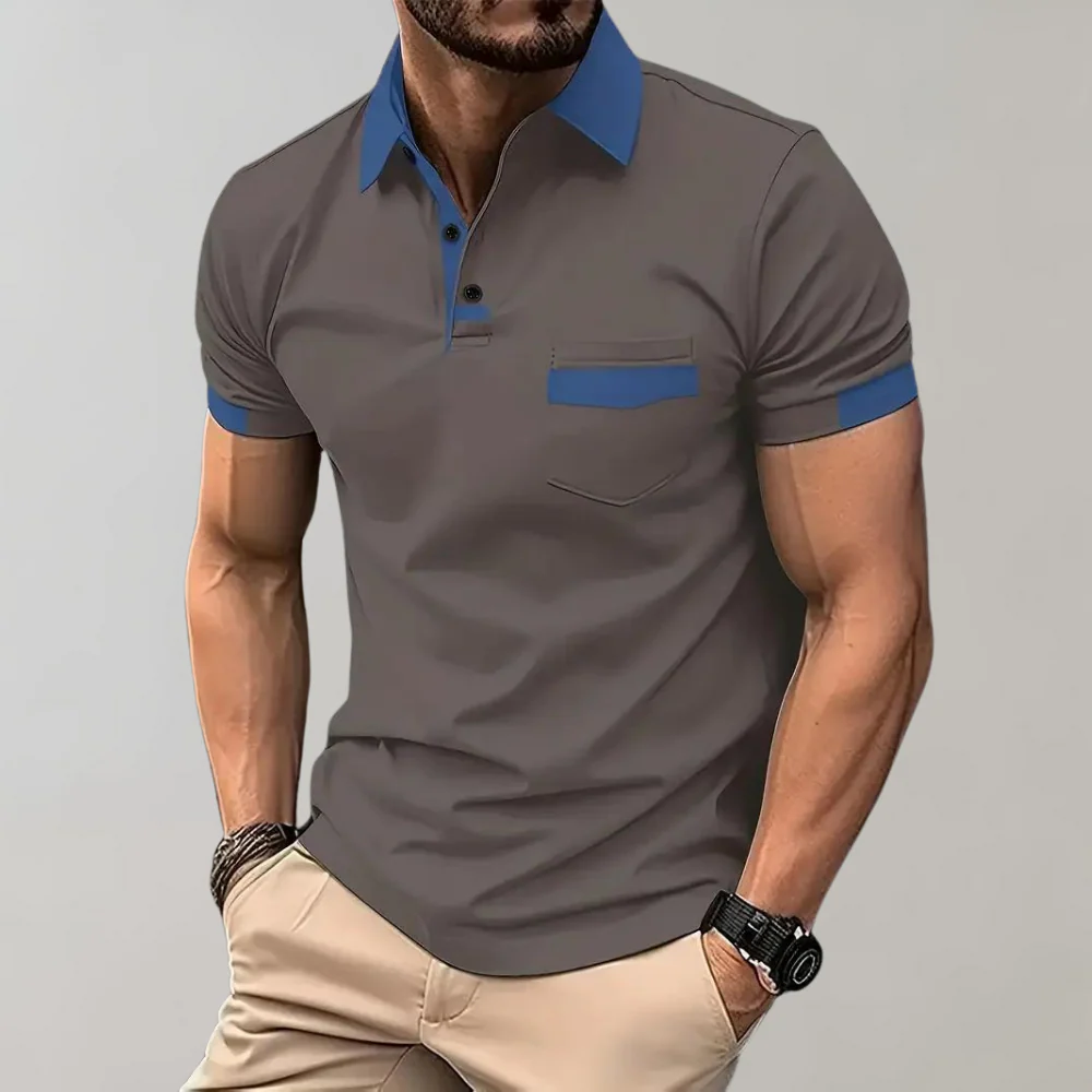 Breathable men's polo shirt – classic cut, soft cotton, for casual and office wear - Image 4