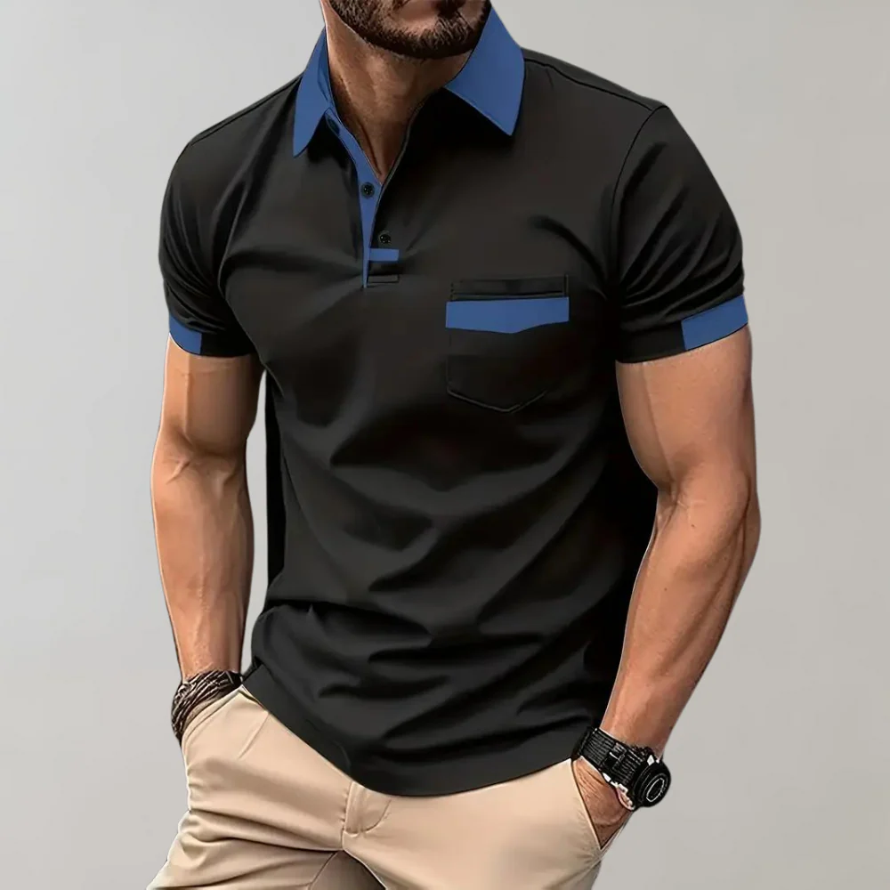 Breathable men's polo shirt – classic cut, soft cotton, for casual and office wear - Image 5