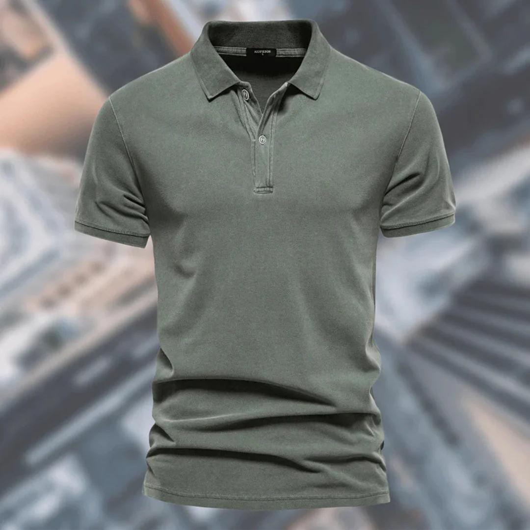 Breathable men's polo shirt – relaxed fit, lightweight polyester, for everyday and office use - Image 3
