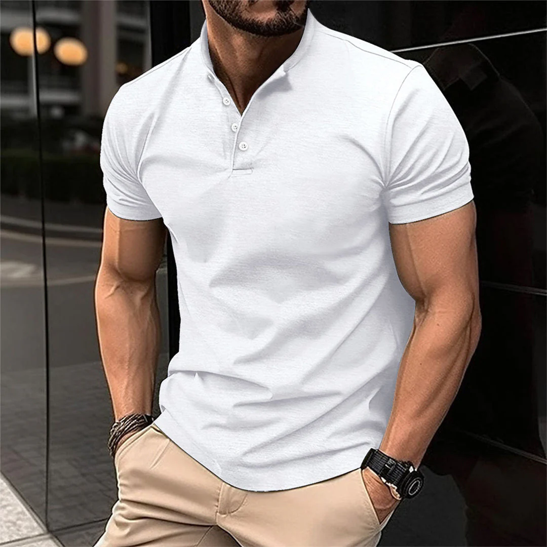 Breathable men's polo shirt – timeless design, cotton, for summer - Image 2