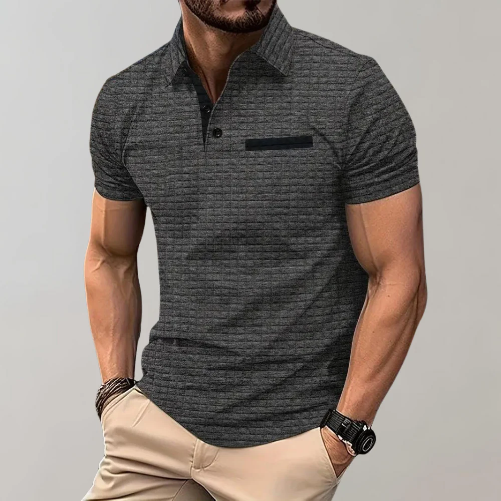 Breathable men's polo shirt – timeless design, polyester, for casual and office wear - Image 2