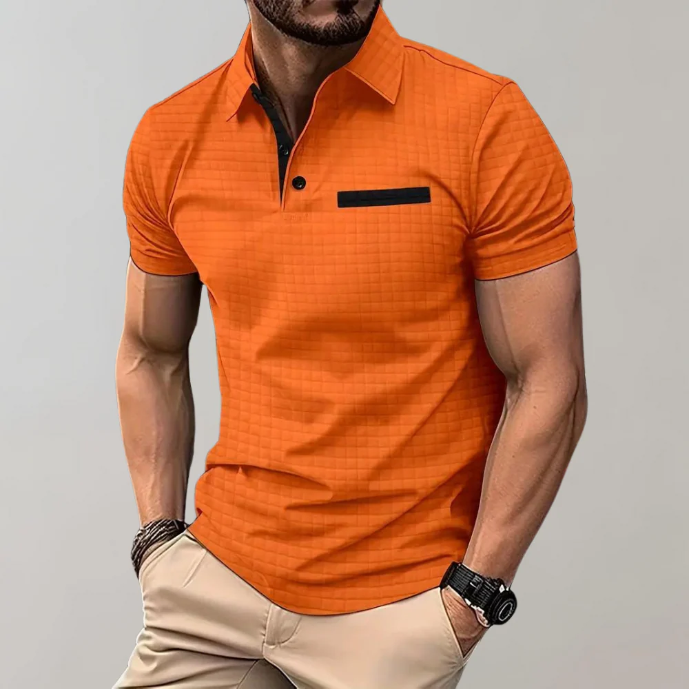 Breathable men's polo shirt – timeless design, polyester, for casual and office wear - Image 3