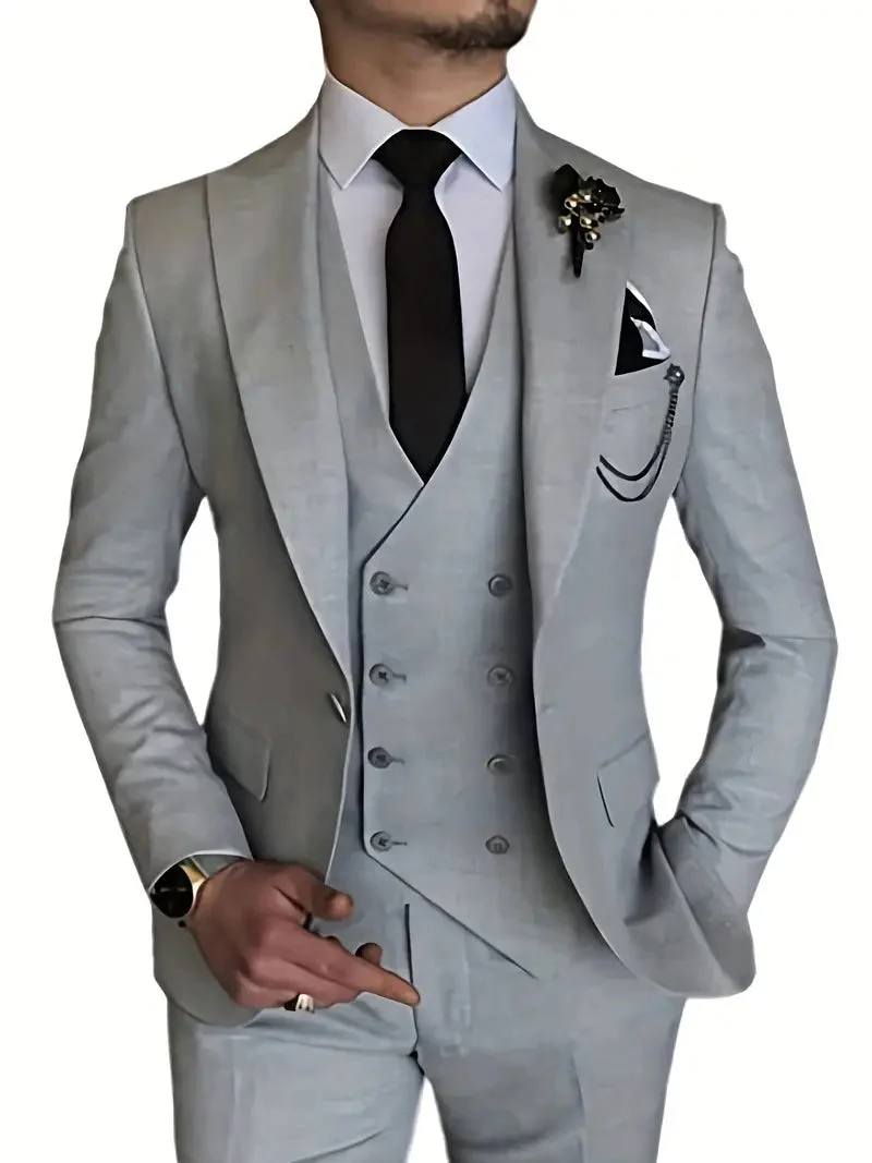 Breathable men's suit – fitted three-piece design, high-quality fabric, for formal occasions - Image 10