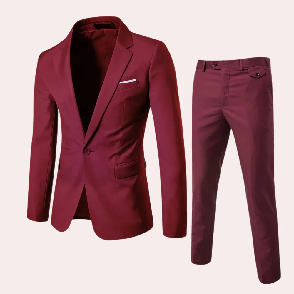 Breathable men's suit set – classic blazer and tailored trousers, premium fabric, for formal occasions - Image 6
