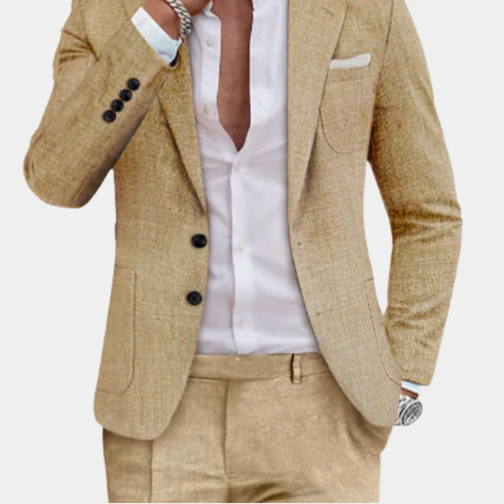 Breathable men's suit – tailored fit, premium linen, for weddings and formal occasions - Image 3
