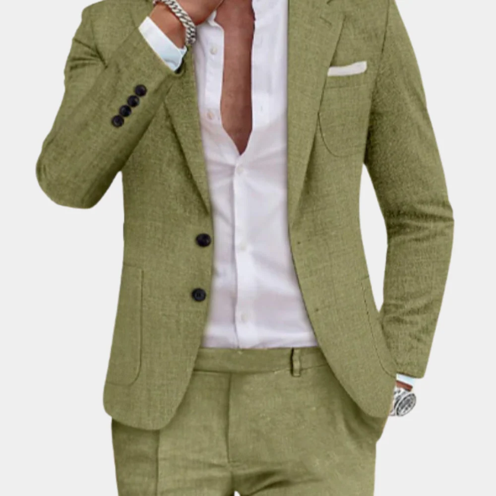 Breathable men's suit – tailored fit, premium linen, for weddings and formal occasions - Image 4