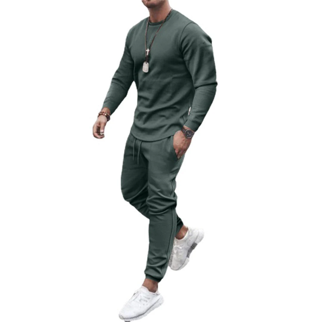 Breathable men’s tracksuit – slim fit, cotton blend, for casual and sport activities - Image 2