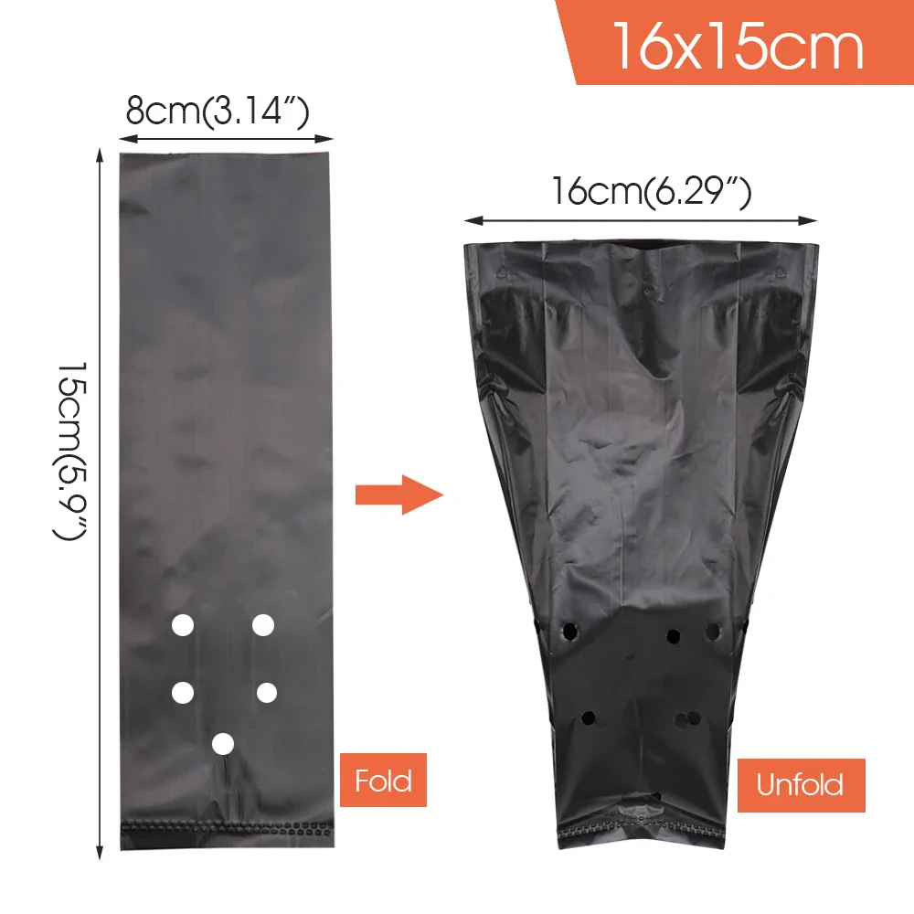 Breathable PE Seedling Nursery Bags - 100/200PCS Garden Tools for Vegetable Planting - Image 14