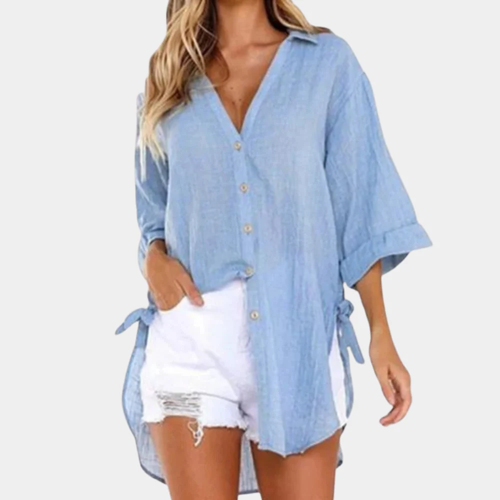 Breathable women’s blouse – casual fit, lightweight fabric, for summer outings - Image 2