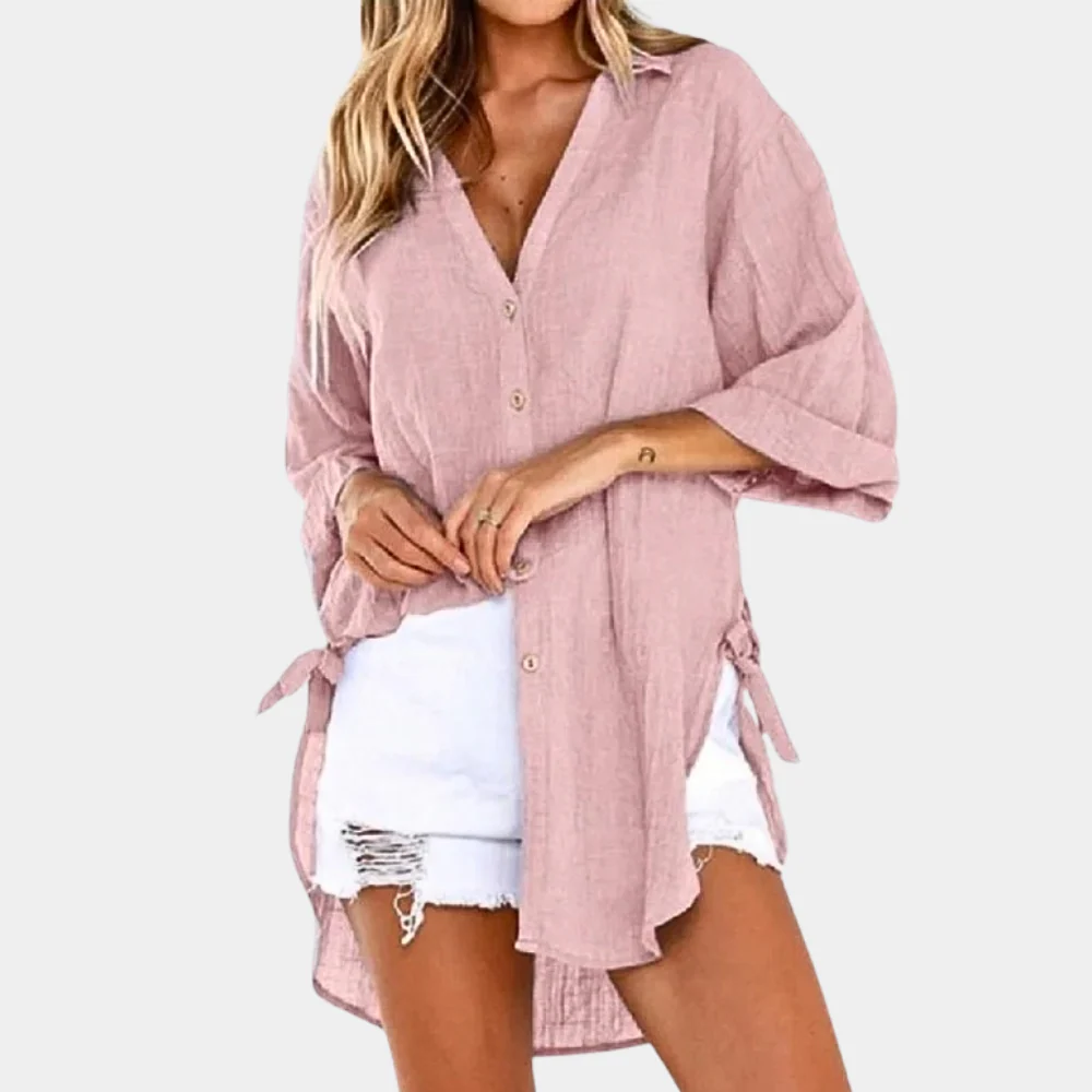 Breathable women’s blouse – casual fit, lightweight fabric, for summer outings - Image 6